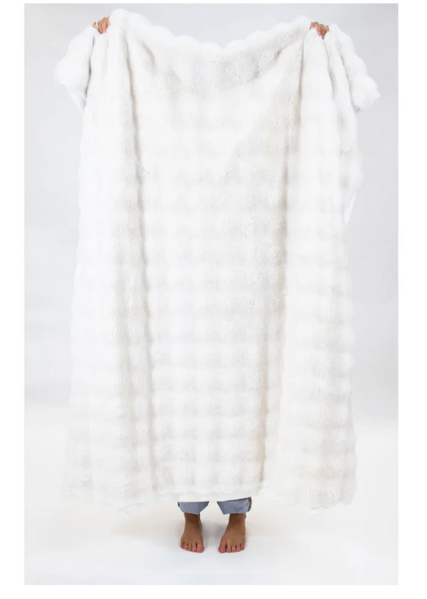 Tan Faux Fur Throw Blanket