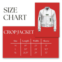 DST Greek Apparel Cropped Satin Varsity Jacket