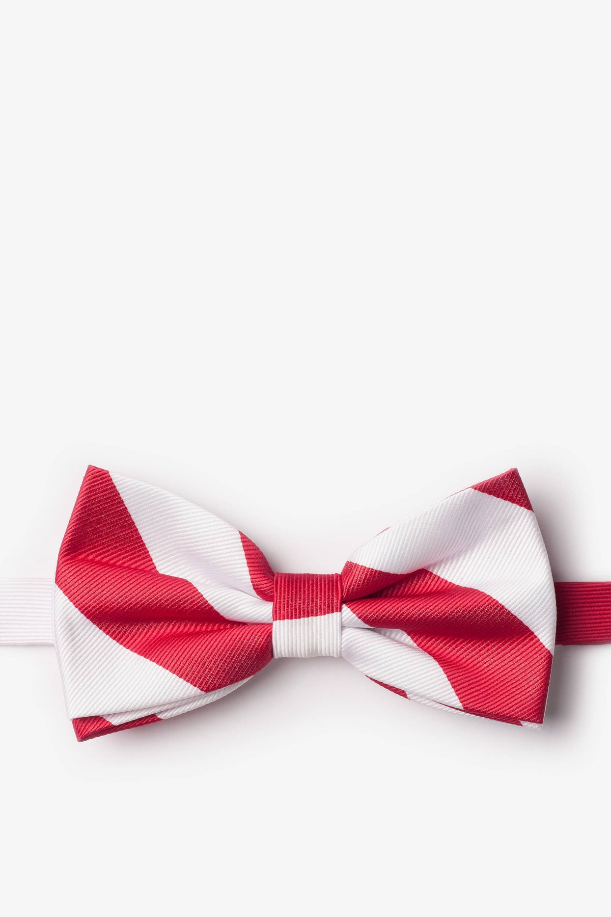 Red and White College Collegiate Stripe - School Colors: Self-Tie Bowtie