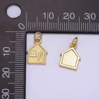14K Gold Filled Mini House Home Textured Charm | AG642
