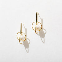 Pearl Geo 14K Gold Plated Drop Earrings