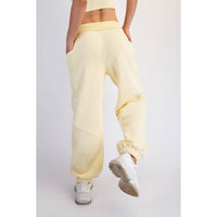 FLEECED TERRY FLOW JOGGER PANTS: Peach Pink / S-M-L(2-2-2)