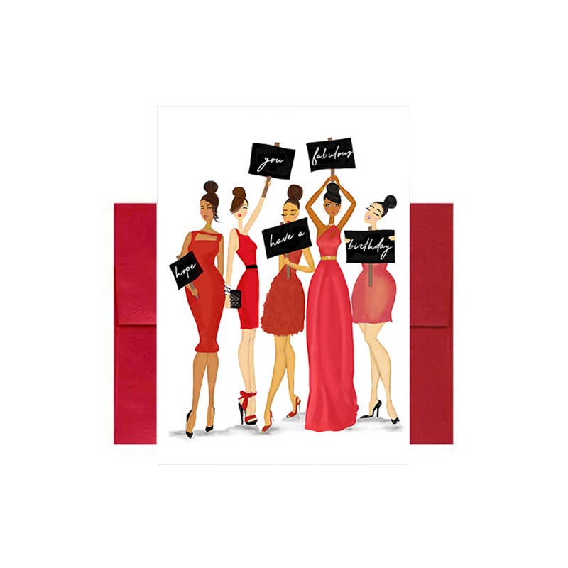 Birthday Signs in Red Greeting Card