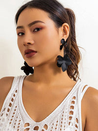 Flower Shape Drop Earrings Earrings Accessories: FUCHSIA / One_size