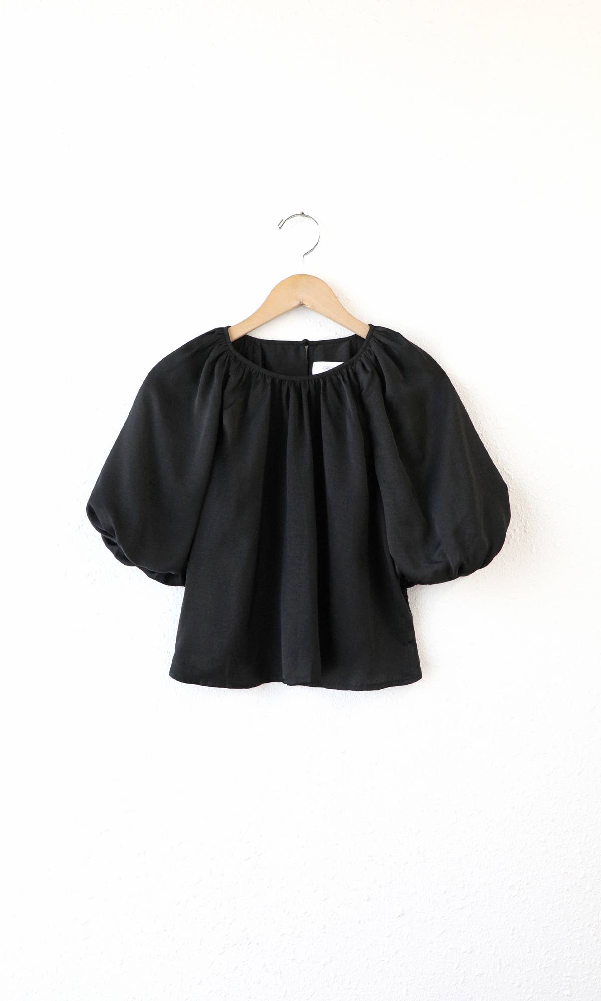 Nadia Balloon Sleeve Blouse: Black