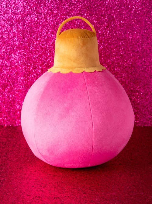MERRY BAUBLE MEDIUM PILLOW: Pink or Red