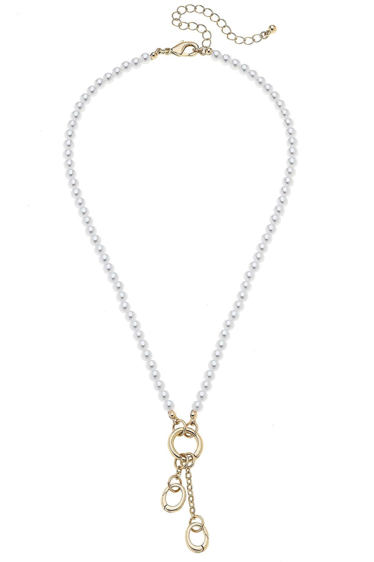 CANVAS STYLE CHARM BAR- Teddy Pearl Beaded Charm Necklace Base in Ivory