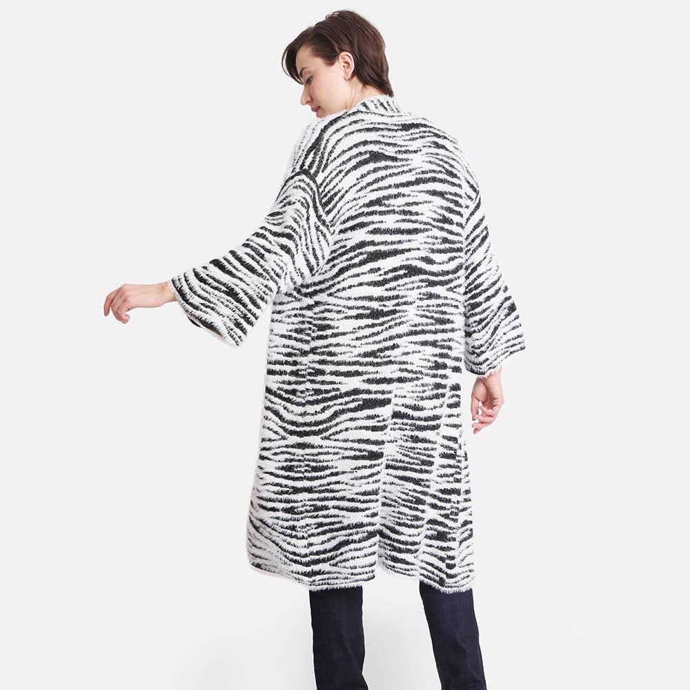 Carter Tiger Zebra or  Leopard Patterned Bell Sleeves Cardigan