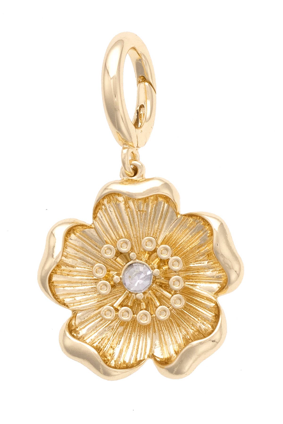 Canvas Style Charm Bar-Buttercup Blossom Pendant Charm in Shiny Gold