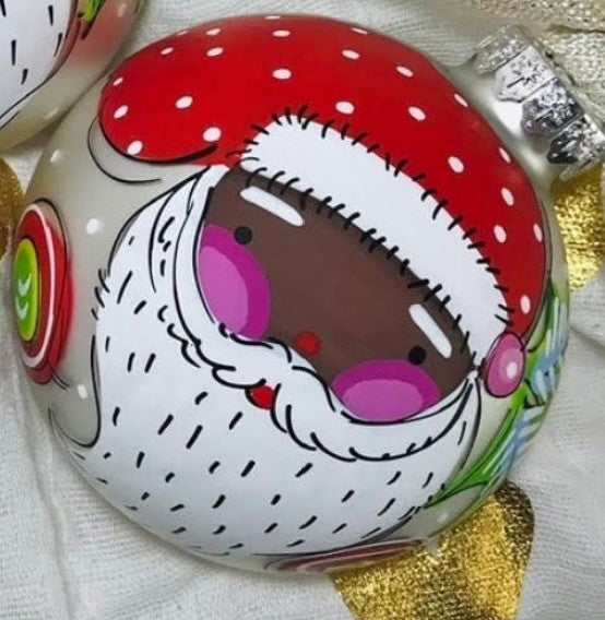 Diverse Santa Handmade Ornaments