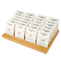 Verse Necklace Filled Display - Spring 25: Gold Plated/Pine Display / 11.5" W x 7.25" H x 1" D