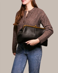 Grace Oversized Clutch: Brandy