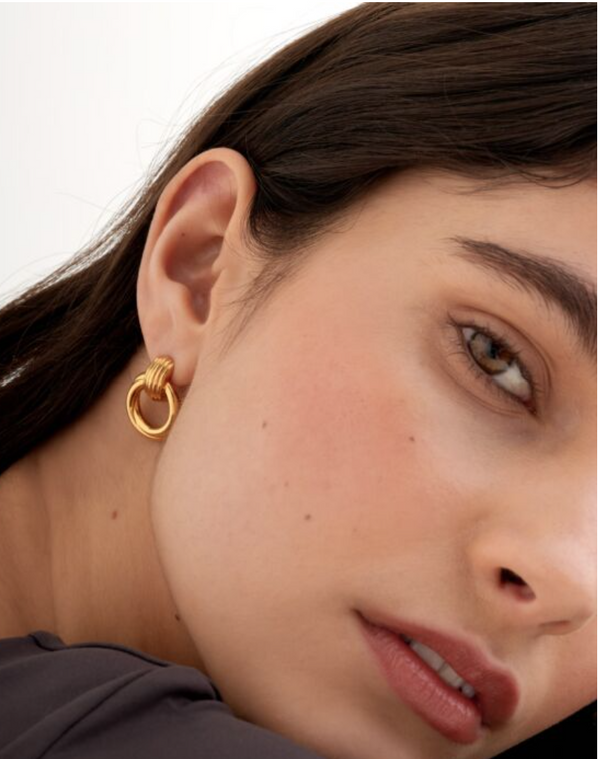 Demi Waterproof Gold Oversized Stud Earrings