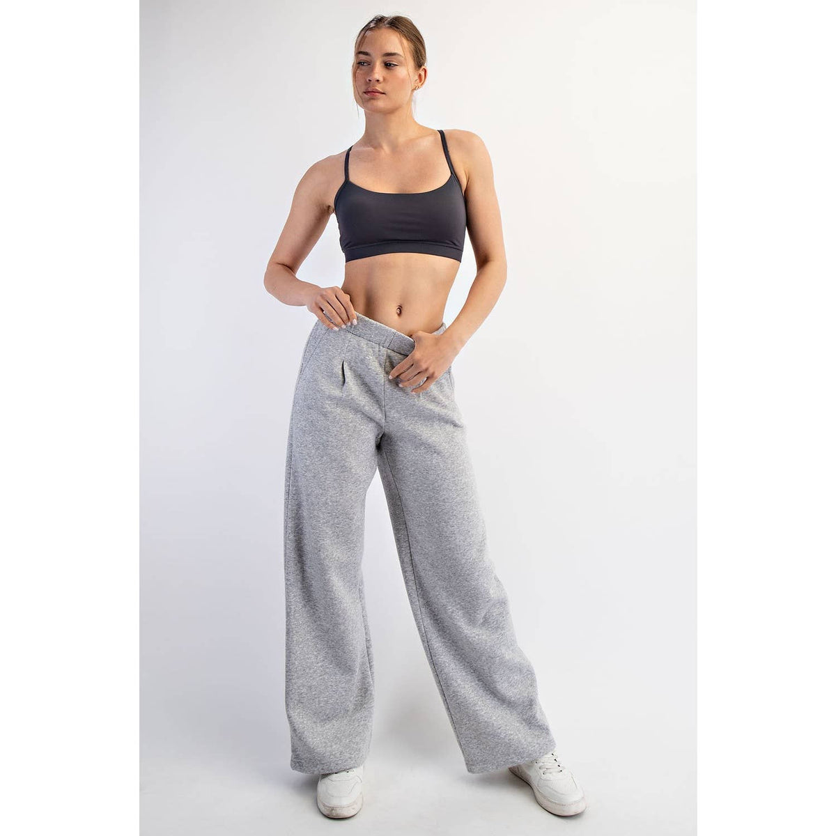 FLEECE PLEATED TROUSER: True Red / S-M-L(2-2-2)