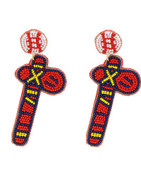 Atlanta Braves Beaded Tomahawk Statement Earrings MLB