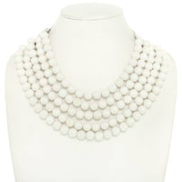 BLING METALLIC COLOR BEADED NECKLACE FAUX LEATHER MAGNETIC: Fushcia