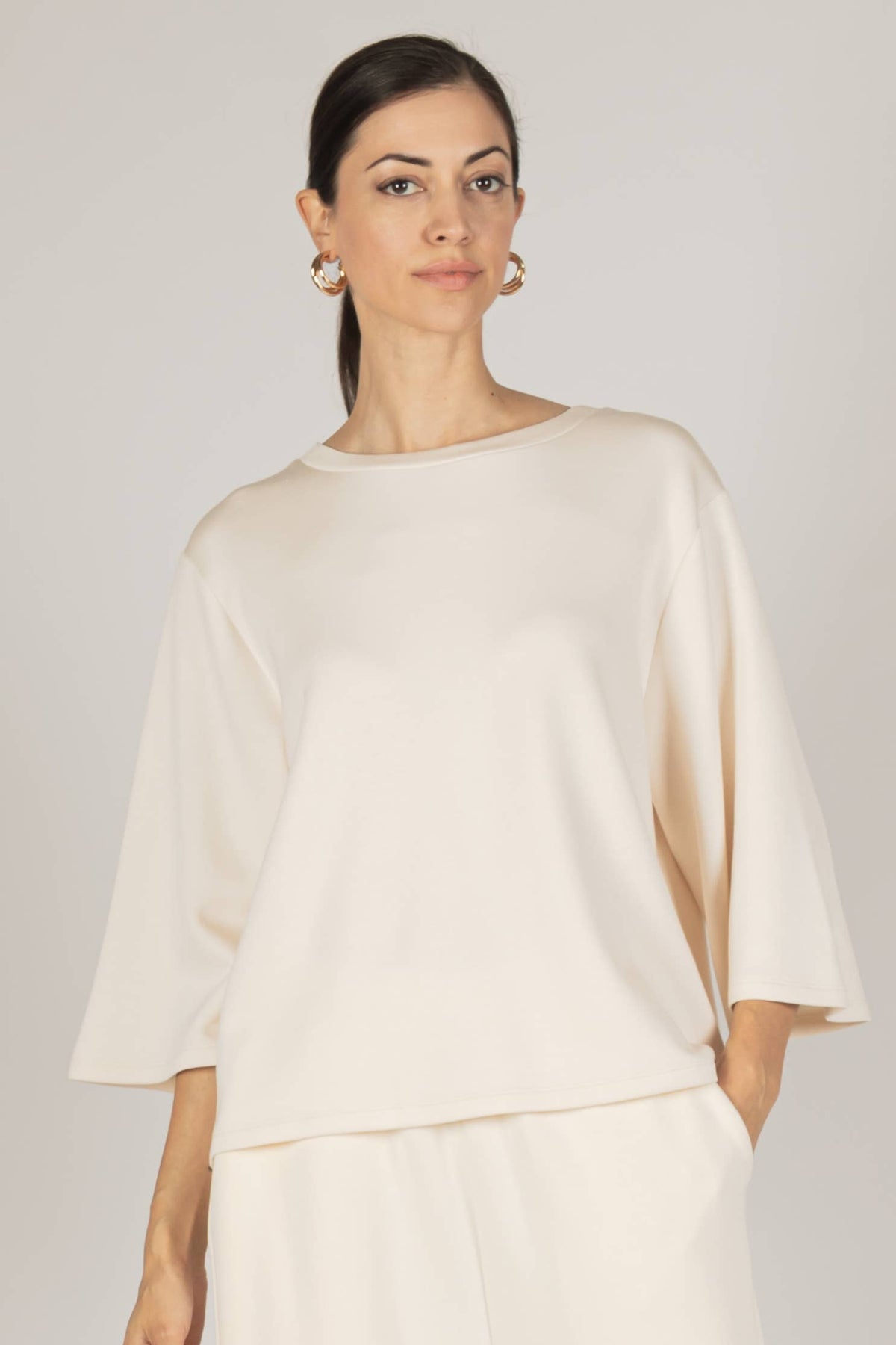 P. CILL Butter Modal 3/4 Sleeve Top: Black or Blue