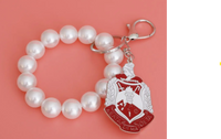 DST Red White Pearl Shield Keychain