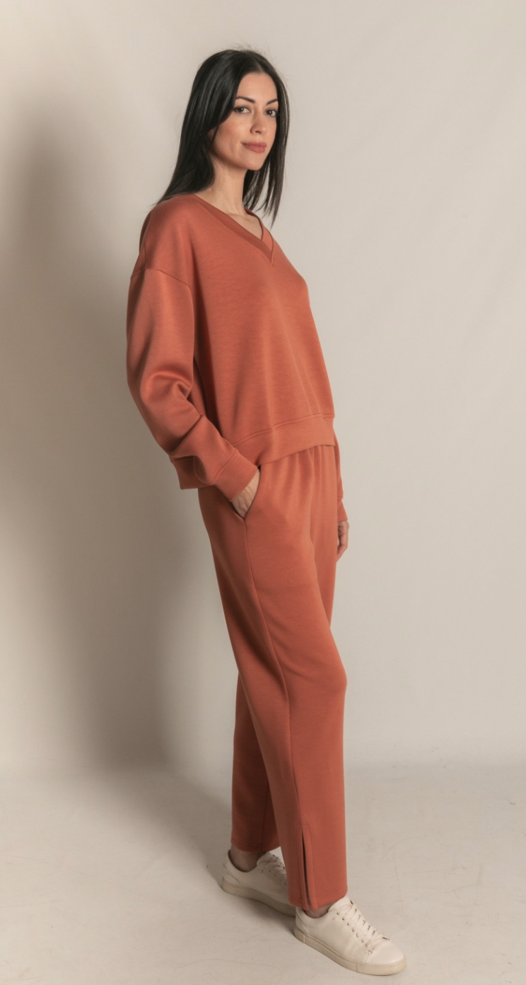 P. CILL Butter Modal V-Neck Pullover Top