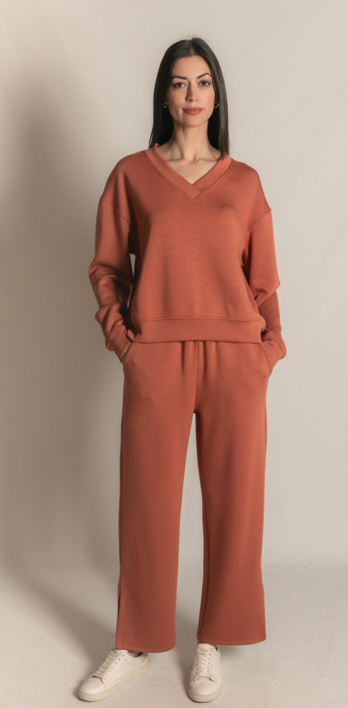 P. CILL Butter Modal V-Neck Pullover Top