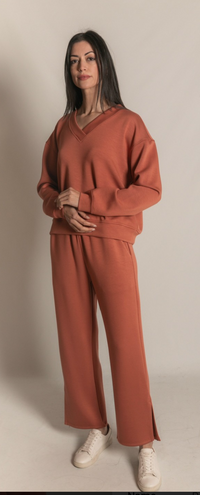 P. CILL Butter Modal V-Neck Pullover Top
