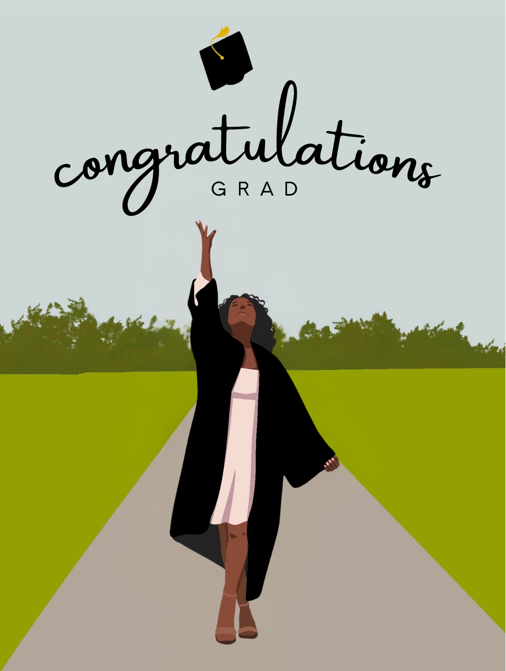 Hat Toss Grad | Grad | Black or Latina Student | Celebration
