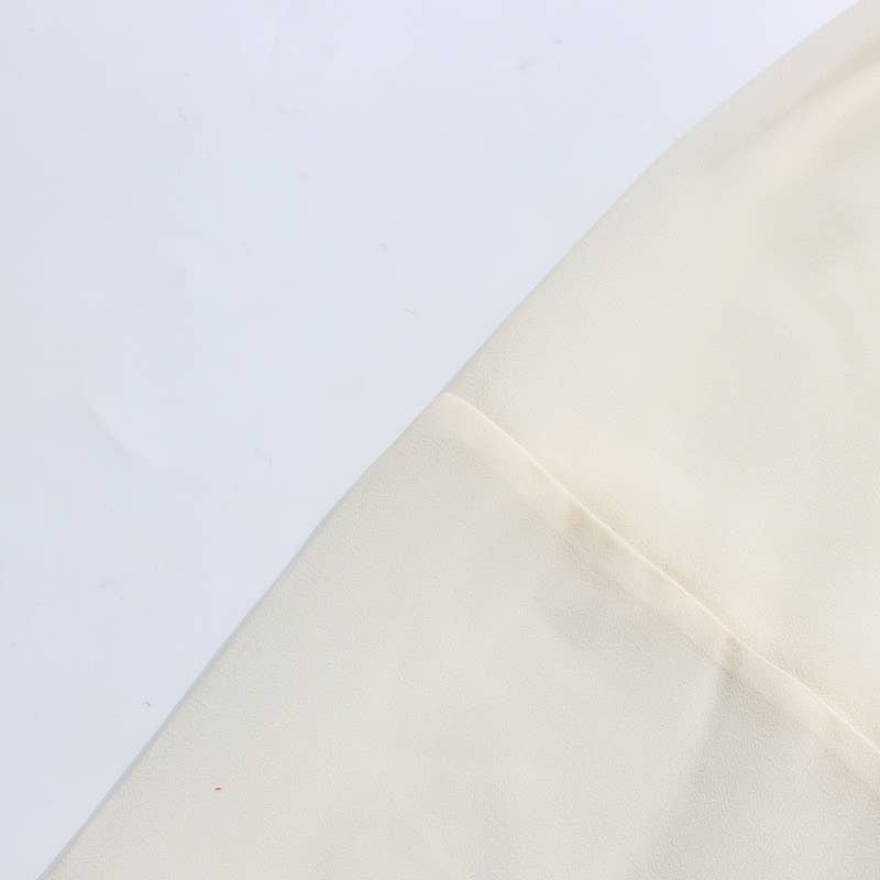 SY636 Layered Ruffle Chiffon Blouse Long Sleeve Chic: Off-White / English / M
