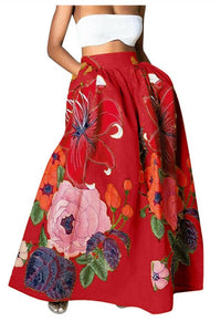 CWBLS0663_LOOSE HIGH WAIST HOLIDAY FLARED POCKET SKIRT: YELLOW / (S) 1