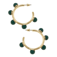 Allison Resin Beaded Hoop Earrings: Clear