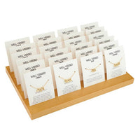 Verse Necklace Filled Display - Spring 25: Gold Plated/Pine Display / 11.5" W x 7.25" H x 1" D