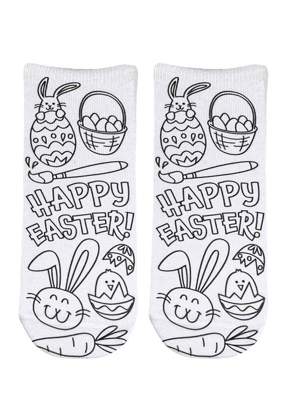 Easter Coloring Socks: Ankle
