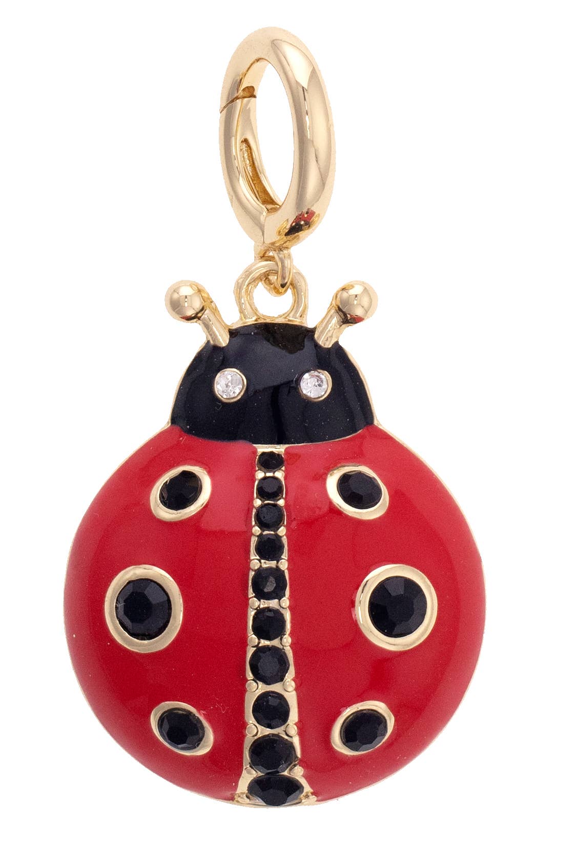 Canvas Style Charm Bar-Ladybug Enamel Pendant Charm in Red & Black