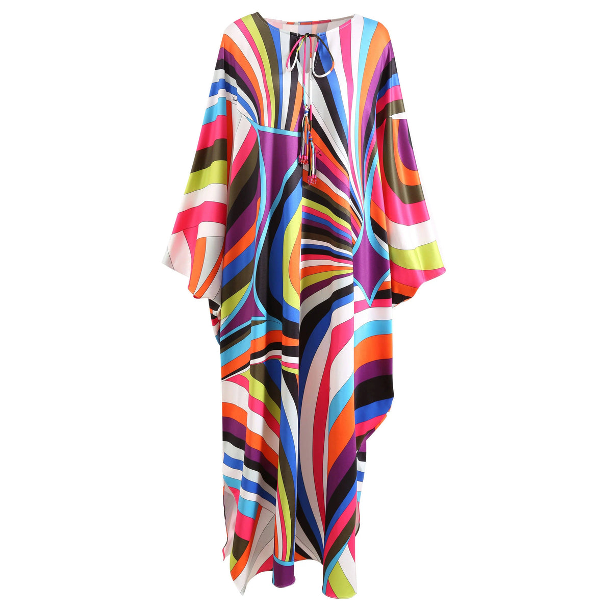 Vibrant Printed Loose Maxi Dress: Print 2 / S