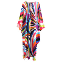 Vibrant Printed Loose Maxi Dress: Print 2 / S