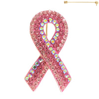 Breast Cancer Awareness Pink Ribbon Brooch Pin