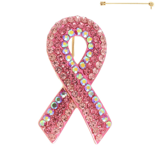 Breast Cancer Awareness Pink Ribbon Brooch Pin