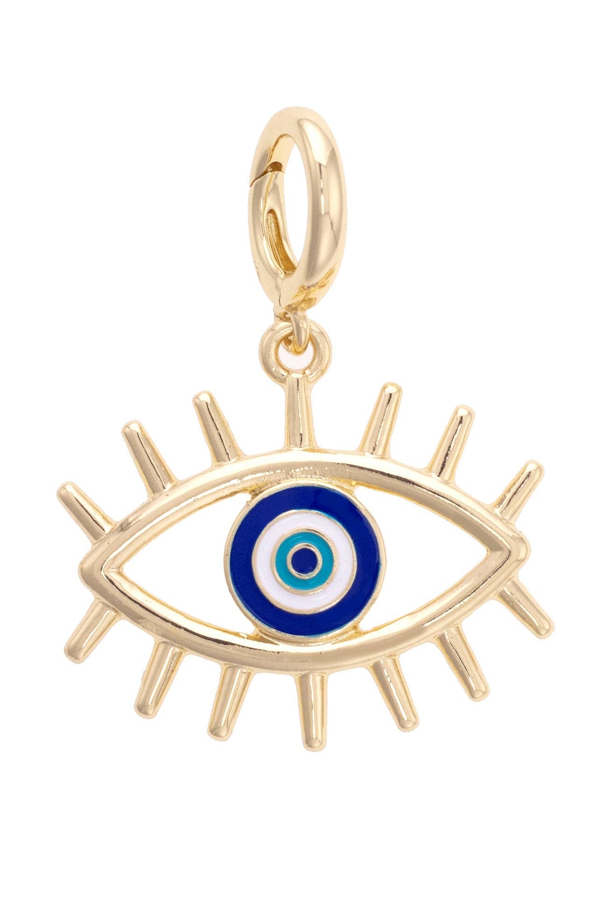 Canvas Style Charm Bar-Evil Eye Pendant Charm in Shiny Gold