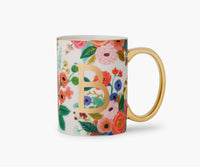 Garden Party Porcelain Monogram Initial Mug