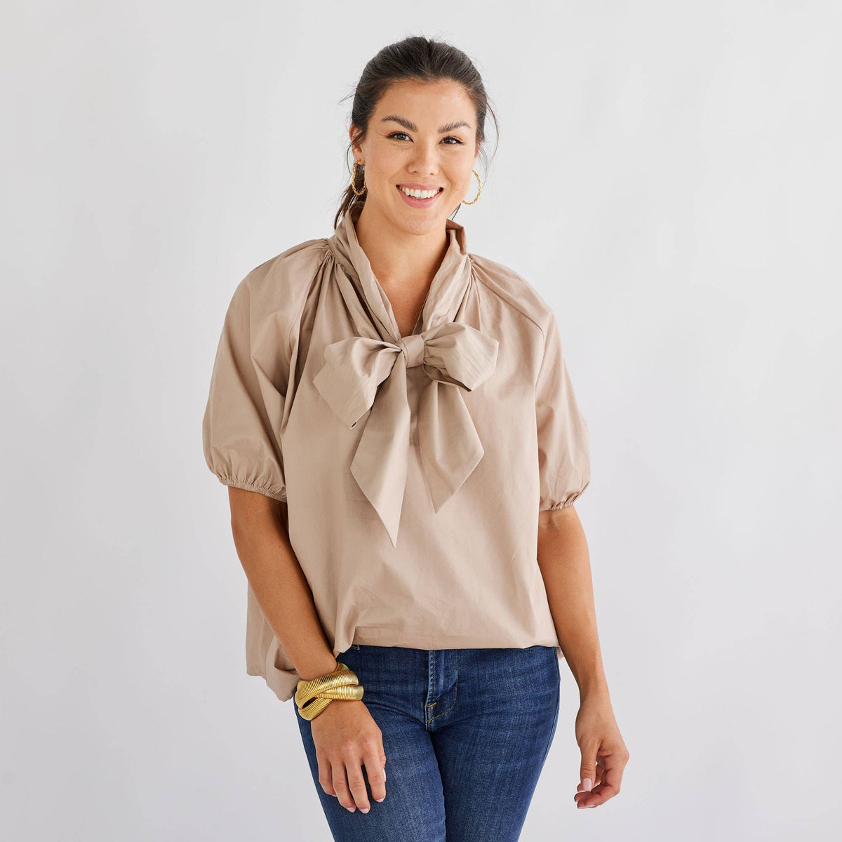 Ryan Bow Top: Black or Khaki