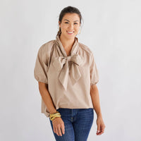 Ryan Bow Top: Black or Khaki
