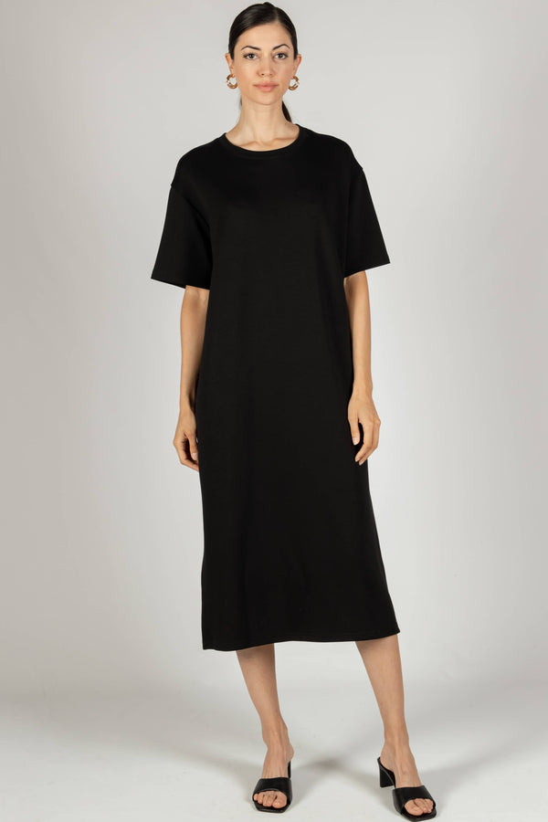 P. CILL Butter Modal Midi T-Shirt Dress: WHITE OR BLACK