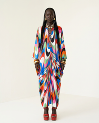 Vibrant Printed Loose Maxi Dress: Print 2 / S