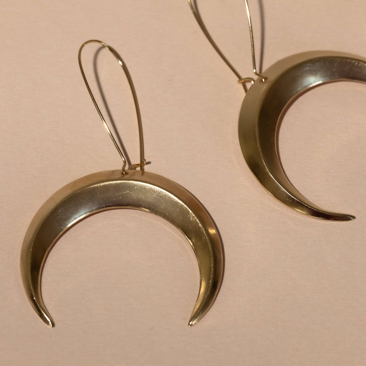 Larissa Loden Eclipse Crescent Moon Earrings - Brass or Silver: Brass