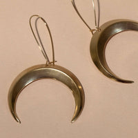 Larissa Loden Eclipse Crescent Moon Earrings - Brass or Silver: Brass