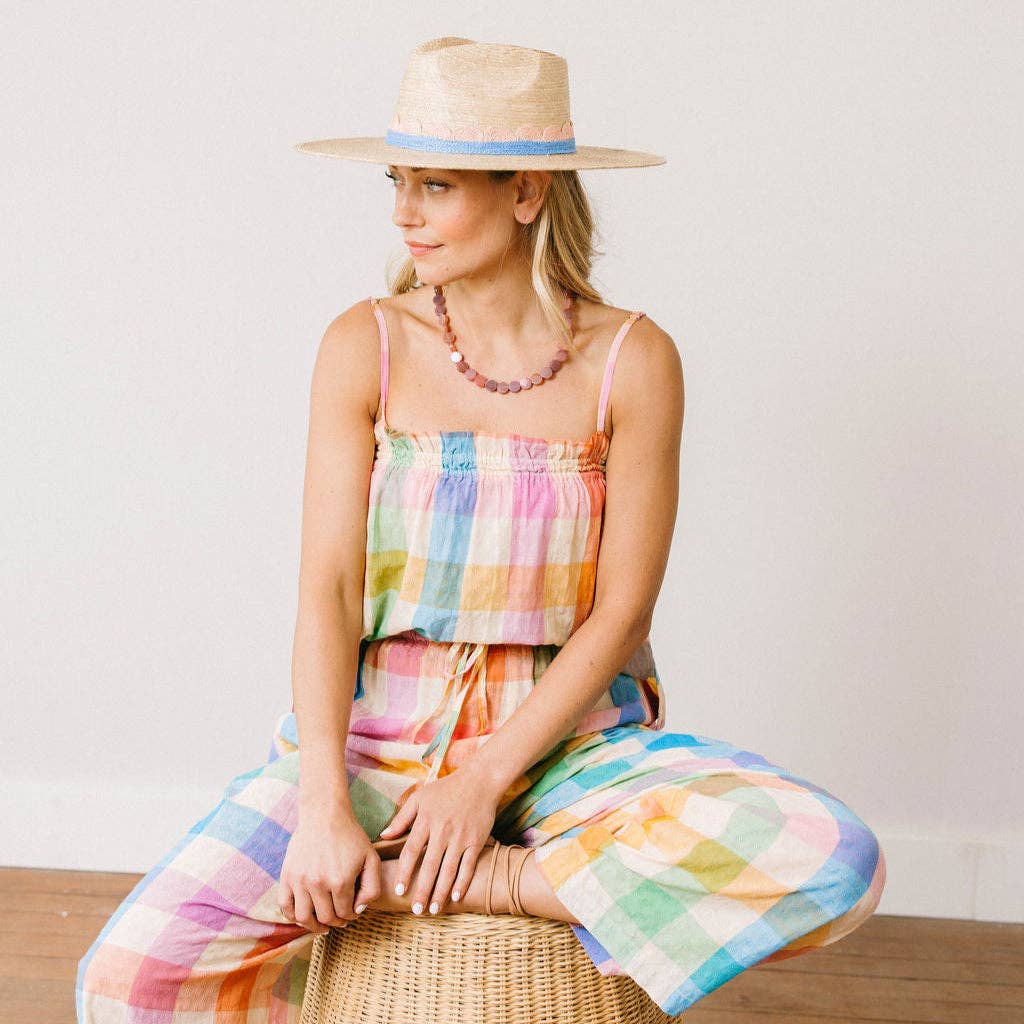 Rainbow Plaid Daphne Top: S