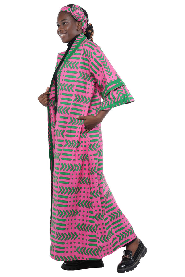 African Kente Women Long Kimono | Robe | Duster | One Size