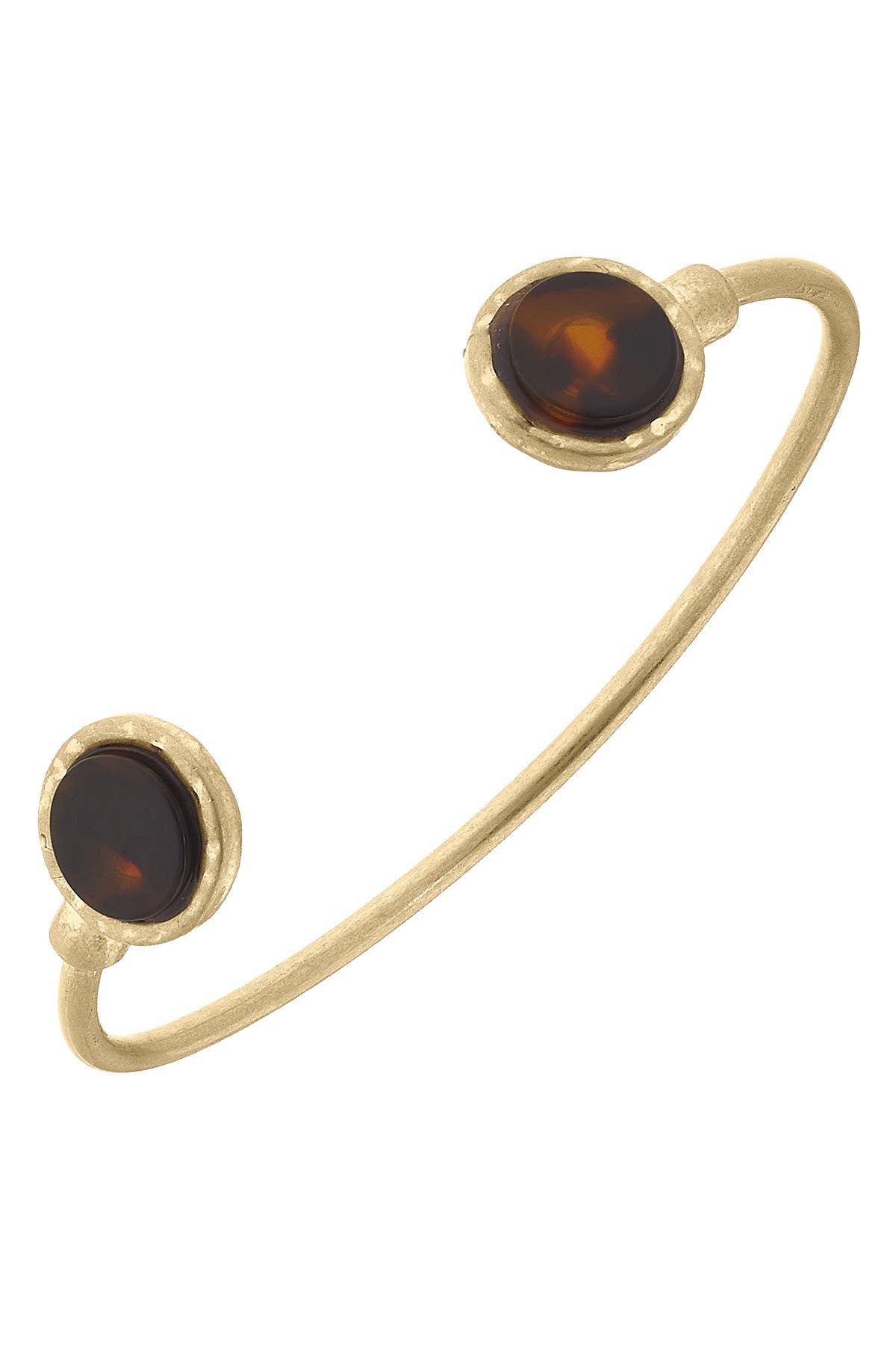 Bethany Disc Tortoise Cuff Bracelet in Worn Gold