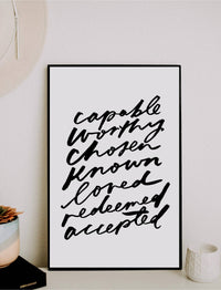 11x17 Capable, Worthy, Chosen: Print only