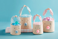 Mudpie Bunny Face Easter Basket (Pink or Blue)