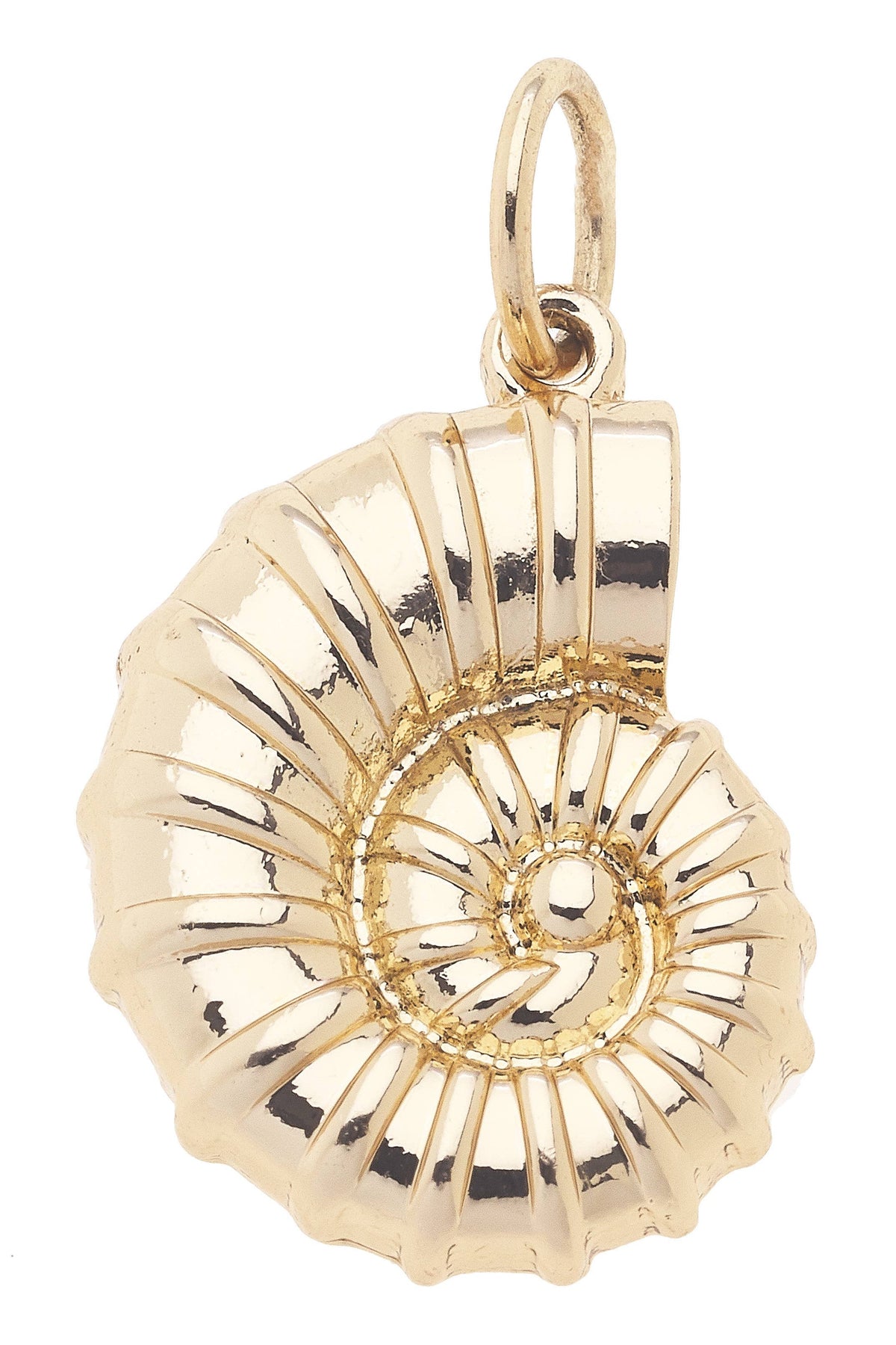 CANVAS STYLE CHARM BAR-Spiral Shell Charm in Shiny Gold